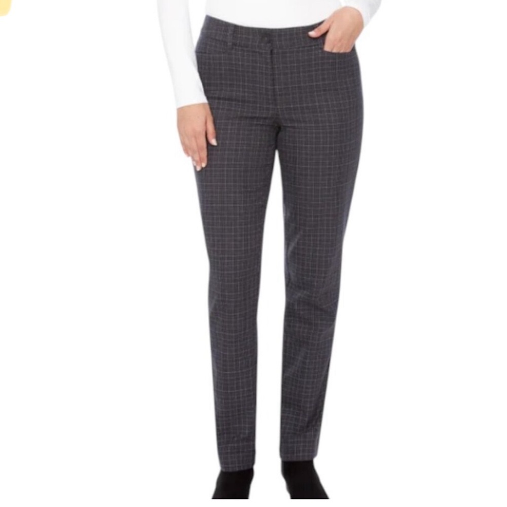 Classic Gray Plaid Women's Straight Pants